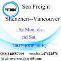 Mar de Porto de Shenzhen transporte de mercadorias para Vancouver